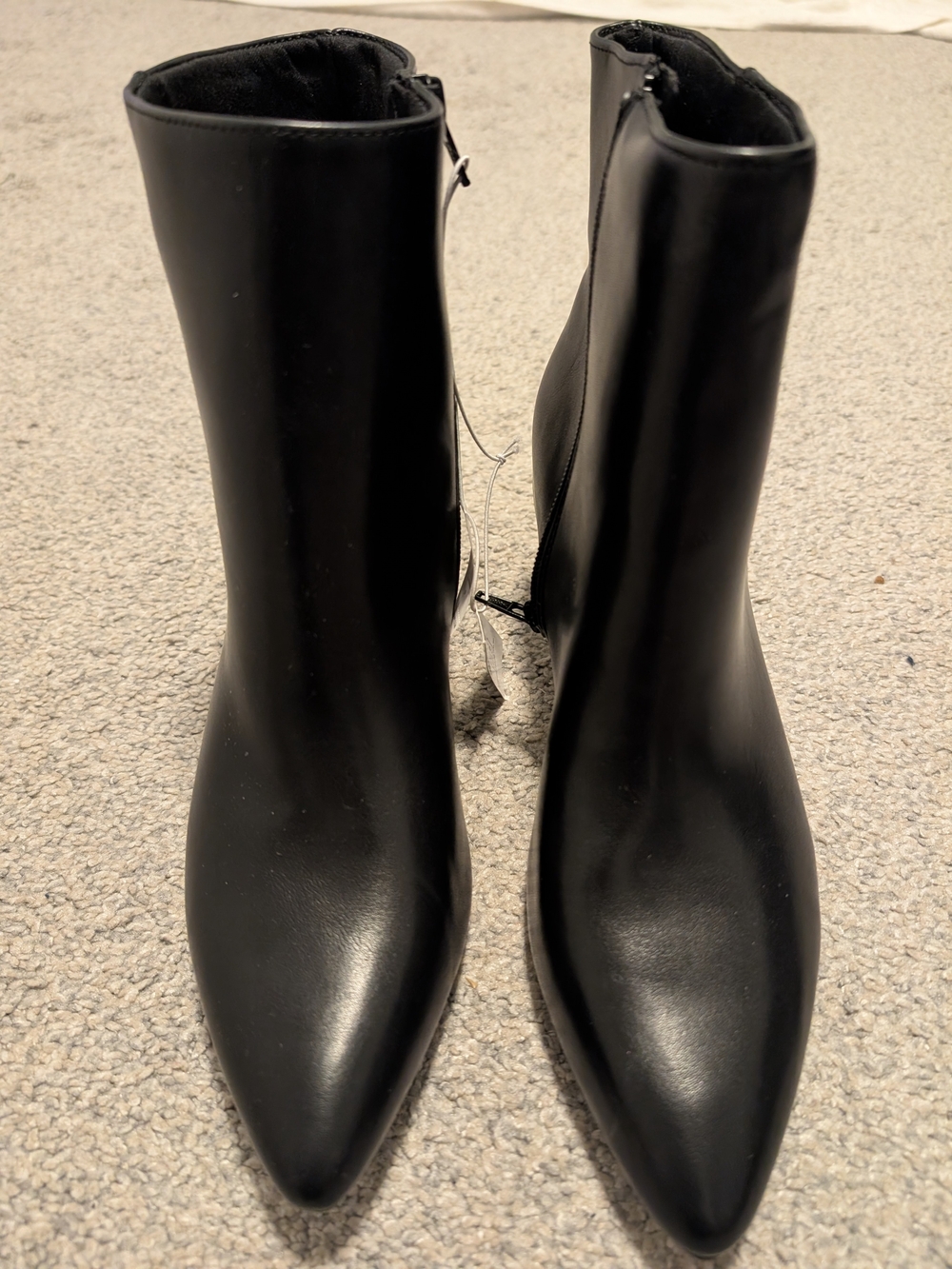 Black Pointed Toe Women's Ankle Boots - Size 9